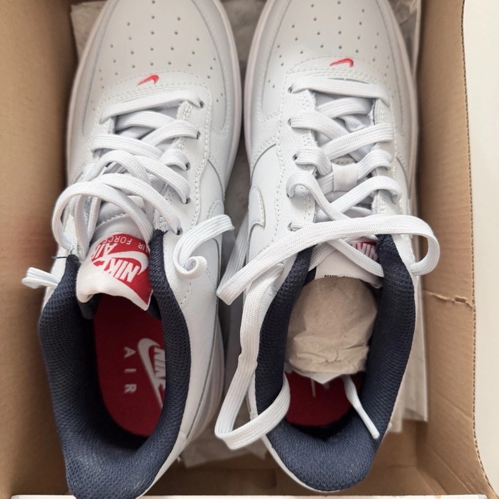 Nike White and Red Air Sneakers